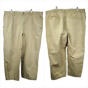 Columbia 42x30 Flex ROC Pant Tan Canvas Cargo Straight Leg Utility Outdoor Men's